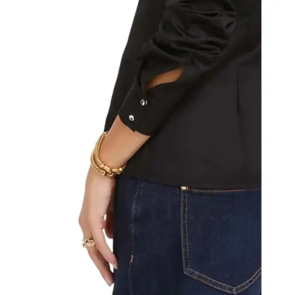 Guess - Γυναικείο Πουκάμισο Ls Cate Shirt W2YH41WAF10-JBLK Μαύρο W2YH41WAF10-JBLK