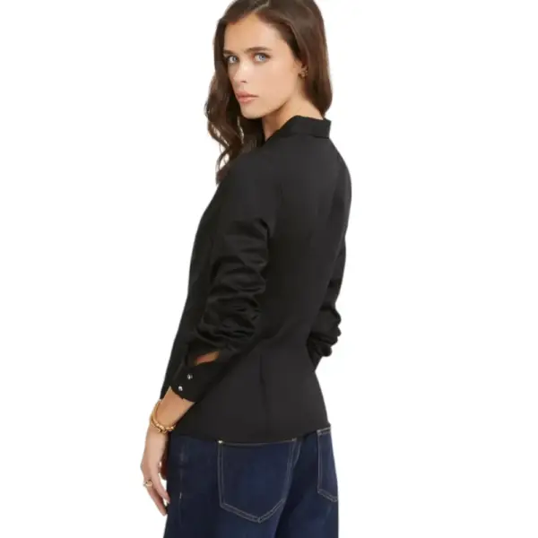 Guess - Γυναικείο Πουκάμισο Ls Cate Shirt W2YH41WAF10-JBLK Μαύρο W2YH41WAF10-JBLK