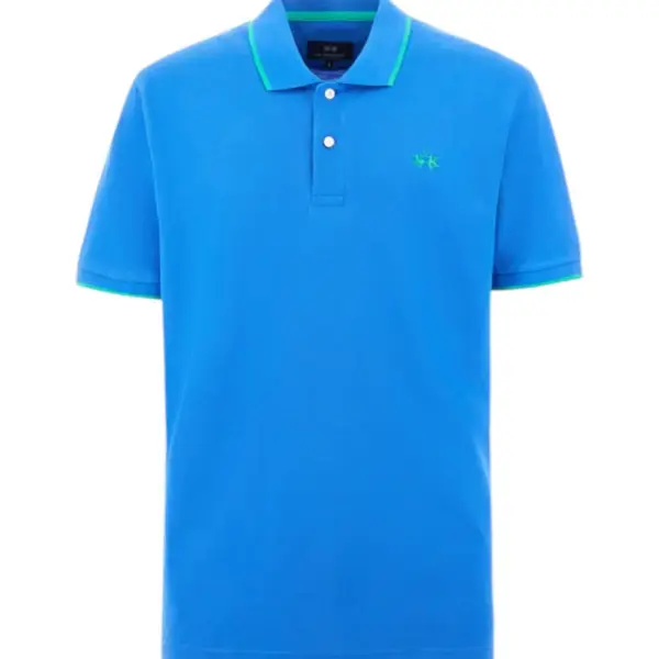 La Martina - Ανδρικό T-Shirt Polo Anthony Regular Fit BPMP04-PK031-07205 Μπλε BPMP04-PK031-07205