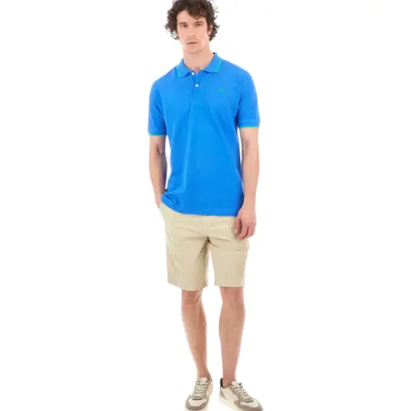 La Martina - Ανδρικό T-Shirt Polo Anthony Regular Fit BPMP04-PK031-07205 Μπλε BPMP04-PK031-07205