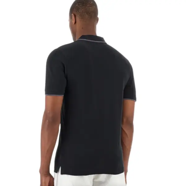 La Martina - Ανδρικό T-Shirt Polo Anthony Regular Fit BPMP04-PK031-09999 Μαύρο BPMP04-PK031-09999