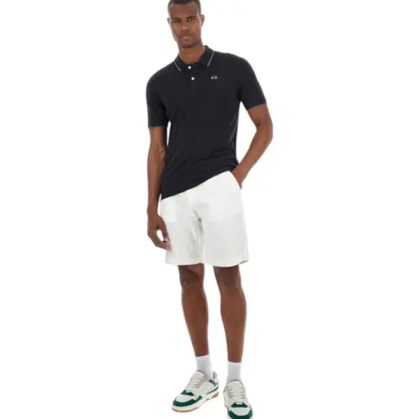 La Martina - Ανδρικό T-Shirt Polo Anthony Regular Fit BPMP04-PK031-09999 Μαύρο BPMP04-PK031-09999