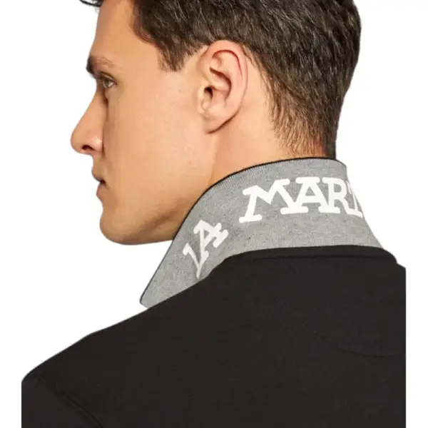 La Martina - Ανδρικό Κοντομάνικο Polo Regular Fit CCMP01 PK001-09999 Μαύρο