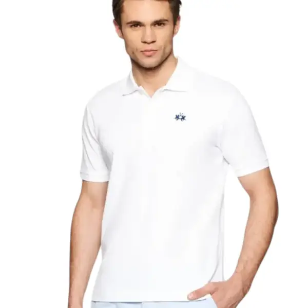 La Martina - Ανδρικό Κοντομάνικο Tex Polo Regular Fit BPMP01PK031-00001 Λευκό