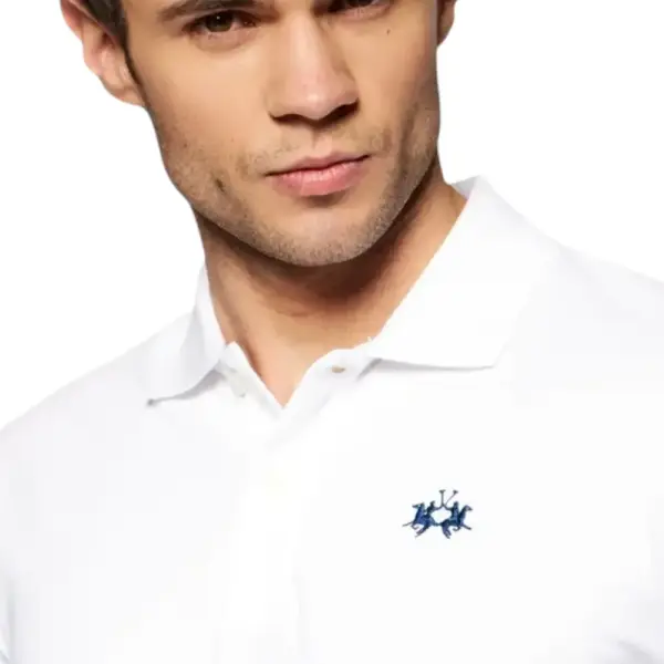 La Martina - Ανδρικό Κοντομάνικο Tex Polo Regular Fit BPMP01PK031-00001 Λευκό