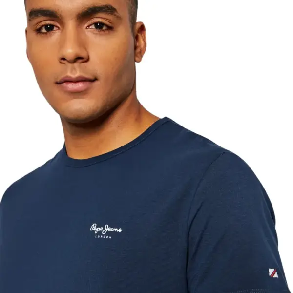 Pepe Jeans - Ανδρικό T-shirt Original Basic 3 N Slim Fit PM508212-595 Μπλε Ναυτικό PM508212-595