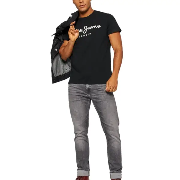 Pepe Jeans - Ανδρικό T-shirt Original Stretch PM508210-999 Μαύρο PM508210-999