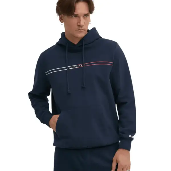 Tommy Hilfiger - Ανδρικό Φούτερ Regular Entry Graphic Hoodie DM0DM20847-C1G Μπλε Σκούρο
