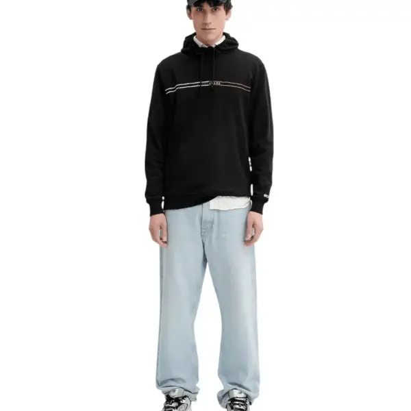 Tommy Hilfiger - Ανδρικό Φούτερ Regular Entry Graphic Hoodie DM0DM20847-BDS Μαύρο DM0DM20847-BDS