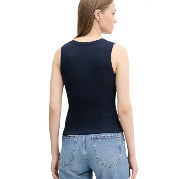 Tommy Hilfiger - Γυναικείο T-shirt Αμάνικο Slim Script Rib Tank DW0DW21369-C1G Μπλε Σκούρο DW0DW21369-C1G