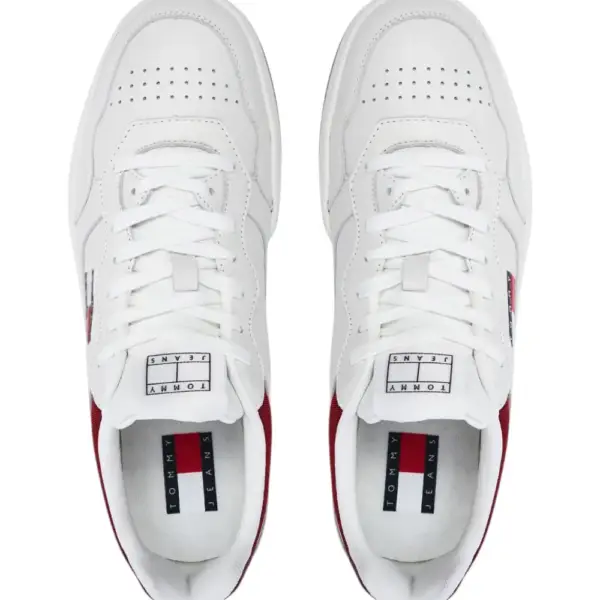 Tommy Hilfiger - Ανδρικά Sneakers Cupsole Leather Ess EM0EM01443-0G1 Κόκκινο EM0EM01443-0G1
