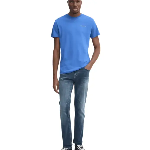 Tommy Hilfiger - Ανδρικό T-shirt Tjm Slim Linear Chest Ss Tee Ext DM0DM21188-C6E Μπλε DM0DM21188-C6E