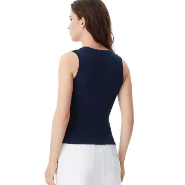 Tommy Hilfiger - Γυναικείο T-shirt Αμάνικο Rib Essential Tank Top Slim Fit DW0DW20673-C1G Μπλε Σκούρο DW0DW20673-C1G