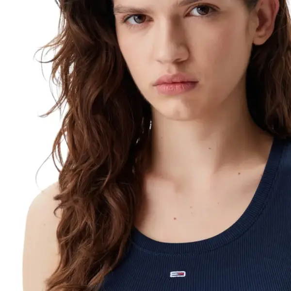 Tommy Hilfiger - Γυναικείο T-shirt Αμάνικο Rib Essential Tank Top Slim Fit DW0DW20673-C1G Μπλε Σκούρο DW0DW20673-C1G