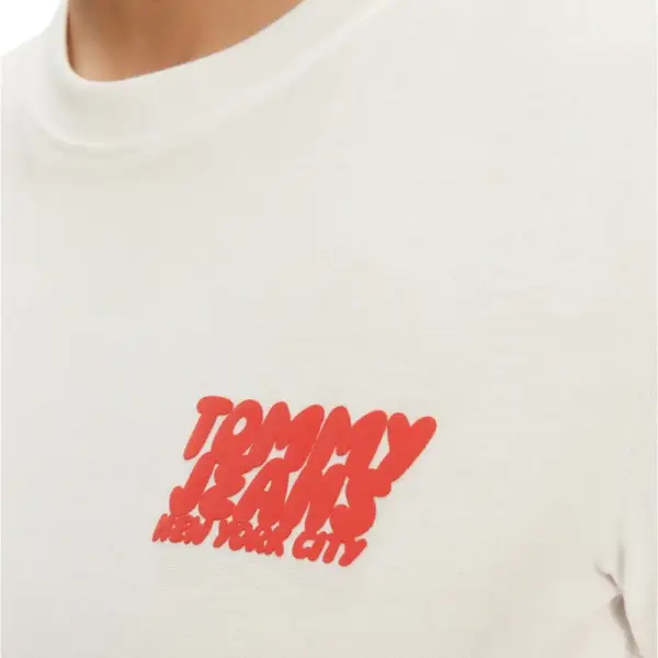 Tommy Hilfiger - Γυναικείο T-shirt Regular Bubble Tee Fit DW0DW21338-YBL Εκρού DW0DW21338-YBL