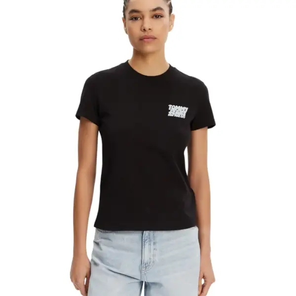 Tommy Hilfiger - Γυναικείο T-shirt Regular Bubble Tee Fit DW0DW21338-BDS Μαύρο