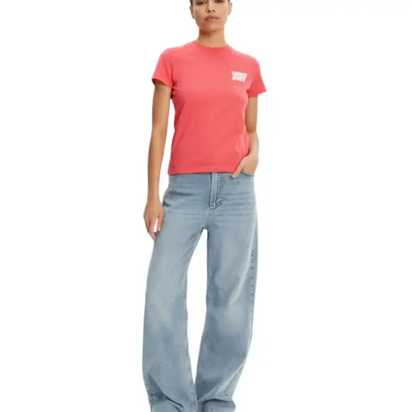 Tommy Hilfiger - Γυναικείο T-shirt Regular Bubble Tee Fit DW0DW21338-XI2 Ροζ DW0DW21338-XI2