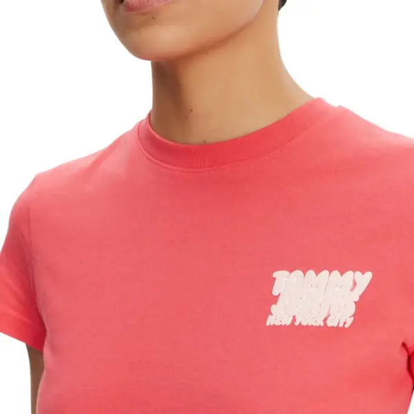 Tommy Hilfiger - Γυναικείο T-shirt Regular Bubble Tee Fit DW0DW21338-XI2 Ροζ DW0DW21338-XI2