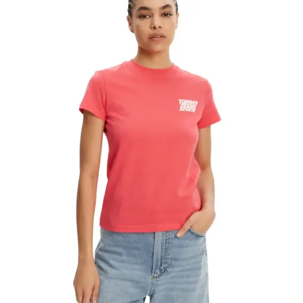 Tommy Hilfiger - Γυναικείο T-shirt Regular Bubble Tee Fit DW0DW21338-XI2 Ροζ