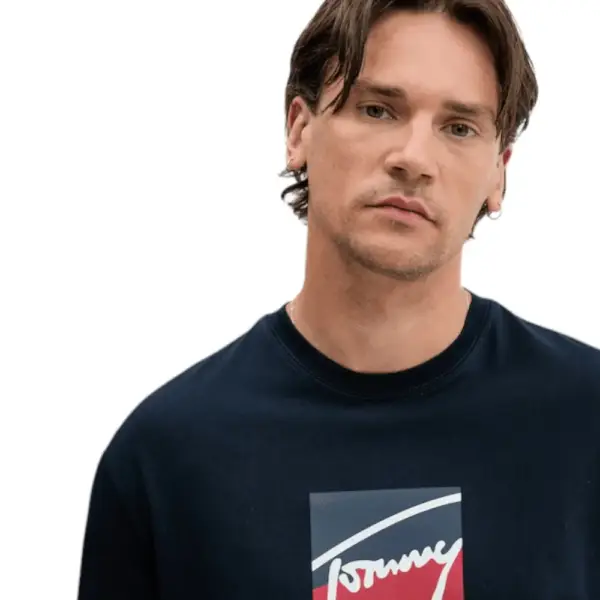 Tommy Hilfiger - Ανδρικό T-shirt Tjm Reg Rwb Dna Tee Dark DM0DM21940-C1G Μπλε Σκούρο DM0DM21940-C1G