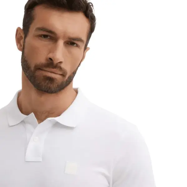 Boss - Ανδρικό Polo T-shirt Passenger Slim Fit 50507803-100 Λευκό 50507803-100