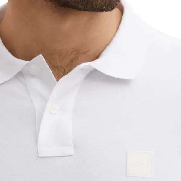 Boss - Ανδρικό Polo T-shirt Passenger Slim Fit 50507803-100 Λευκό 50507803-100