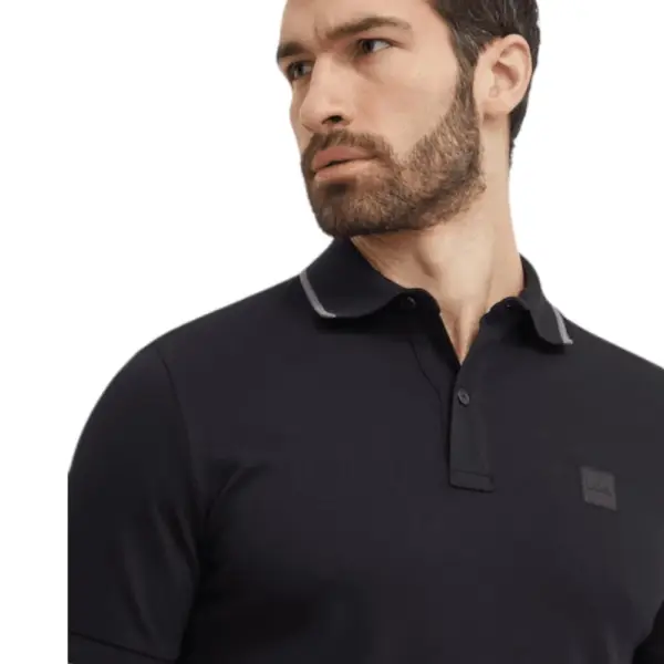 Boss - Ανδρικό Polo T-shirt Passertrip Slim Fit 50507699-001 Μαύρο 50507699-001