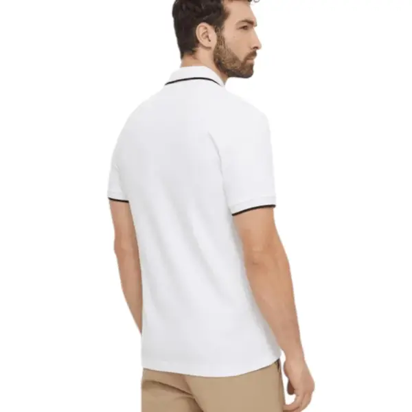 Boss - Ανδρικό Polo T-shirt Passertrip Slim Fit 50507699-100 Λευκό 50507699-100