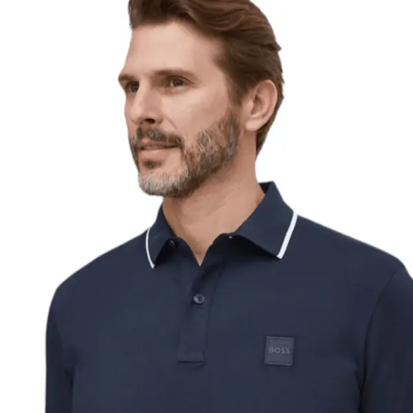 Boss - Ανδρικό Polo T-shirt Passertrip Slim Fit 50507699-404 Μπλε Σκούρο 50507699-404