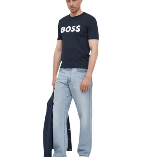 Boss - Ανδρικό T-shirt Thinking 50481923-404 Μπλε Σκούρο 50481923-404