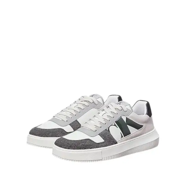 Calvin Klein - Cupsole Mono Lth Ανδρικά Chunky Sneakers YM0YM01122-01V Λευκό YM0YM01122-01V