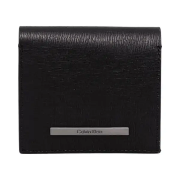 Calvin Klein - Ανδρικό Δερμάτινο Πορτοφόλι Ck Metal Trifold Wallet K50K510622-BAX Μαύρο