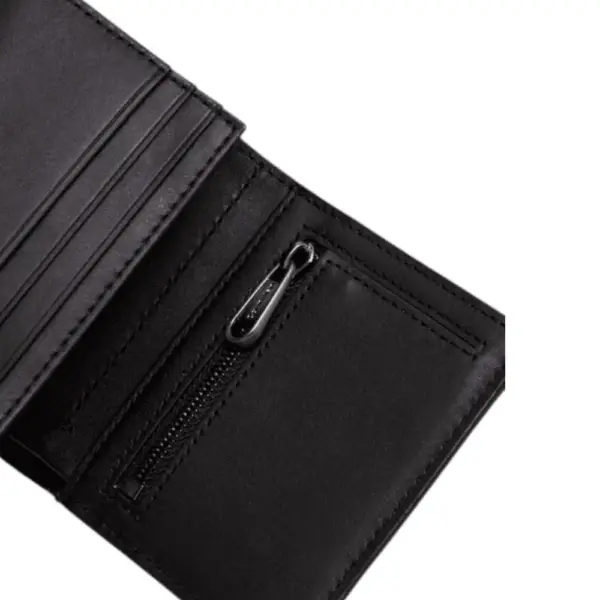 Calvin Klein - Ανδρικό Δερμάτινο Πορτοφόλι Ck Metal Trifold Wallet K50K510622-BAX Μαύρο K50K510622-BAX