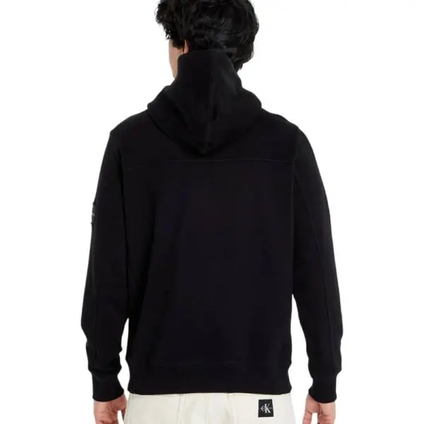 Calvin Klein - Ανδρικό Φούτερ Monogram Sleeve Badge Regular Fit J30J314036-BAE Μαύρο J30J314036-BAE