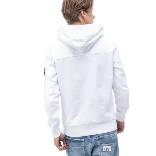 Calvin Klein - Ανδρικό Φούτερ Monogram Sleeve Badge Regular Fit J30J314036-YAF Λευκό J30J314036-YAF