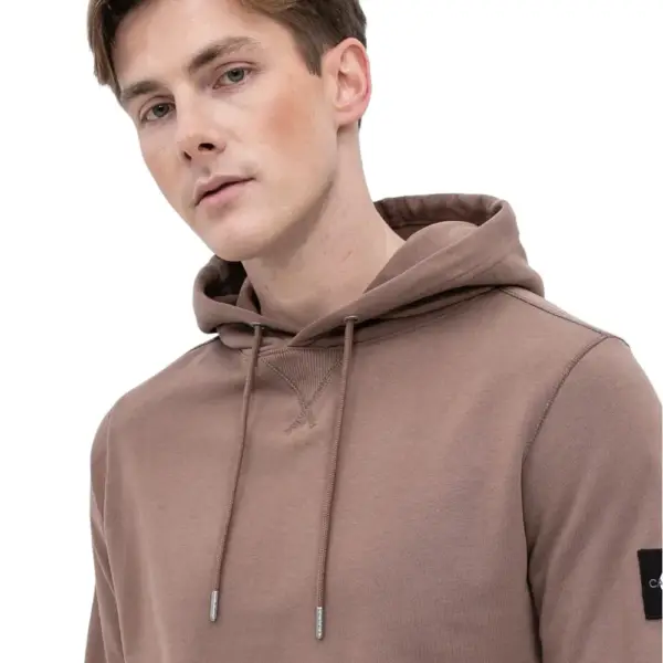 Calvin Klein - Ανδρικό Φούτερ Monogram Sleeve Badge Regular Fit J30J314036-GVE Μπεζ J30J314036-GVE