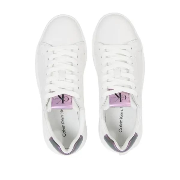 Calvin Klein - Γυναικεία Sneakers Chunky Cupsole Laceup Lth Wn YW0YW01202-01W Λευκό YW0YW01202-01W