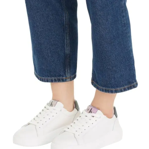 Calvin Klein - Γυναικεία Sneakers Chunky Cupsole Laceup Lth Wn YW0YW01202-01W Λευκό YW0YW01202-01W