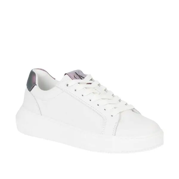 Calvin Klein - Γυναικεία Sneakers Chunky Cupsole Laceup Lth Wn YW0YW01202-01W Λευκό YW0YW01202-01W