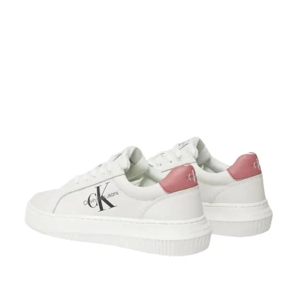 Calvin Klein - Γυναικεία Δερμάτινα Sneakers Chunky Cupsole Mono Wn YW0YW00823-02S Λευκό YW0YW00823-02S