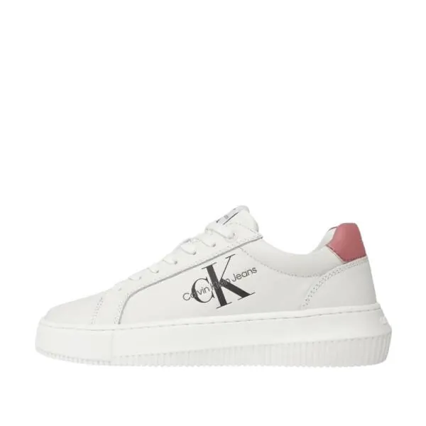 Calvin Klein - Γυναικεία Δερμάτινα Sneakers Chunky Cupsole Mono Wn YW0YW00823-02S Λευκό YW0YW00823-02S