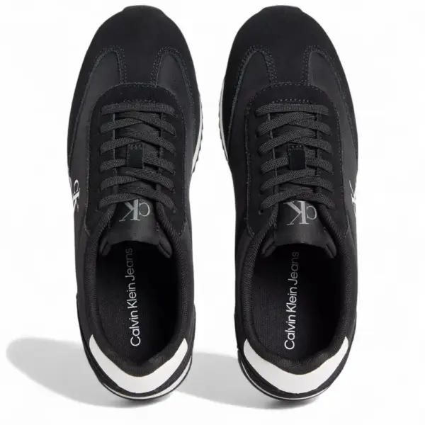 Calvin Klein - Γυναικεία Δερμάτινα Sneakers Runner Laceup Mg Nylon Mix YW0YW01828-0GM Μαύρο YW0YW01828-0GM
