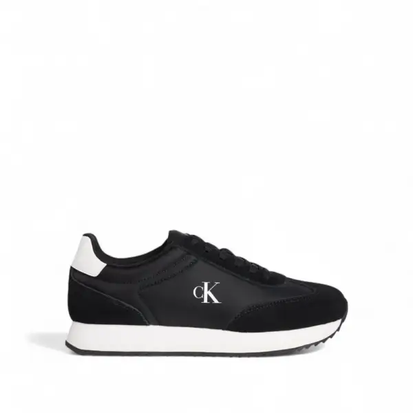 Calvin Klein - Γυναικεία Δερμάτινα Sneakers Runner Laceup Mg Nylon Mix YW0YW01828-0GM Μαύρο