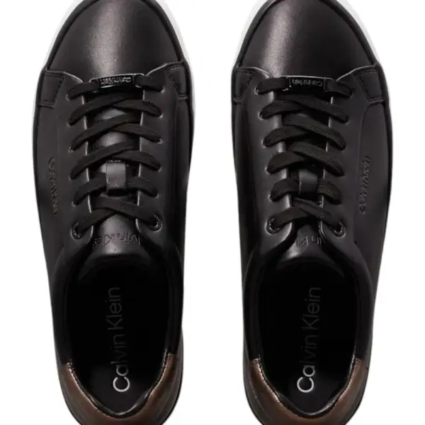Calvin Klein - Δερμάτινα Γυναικεία Sneakers HW0HW02104-0GL Μαύρο Μπρονζέ HW0HW02104-0GL