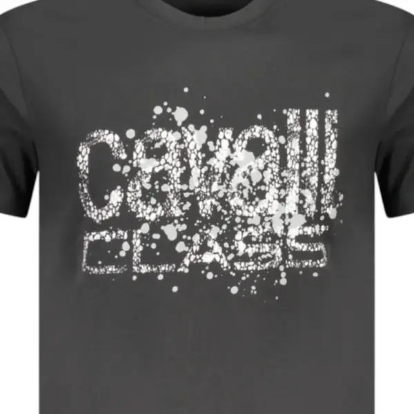 Cavalli Class - Ανδρική Μπλούζα T-Shirt Κοντομάνικη Regular Fit TXT60DJD060-05051 Μαύρο TXT60DJD060-05051