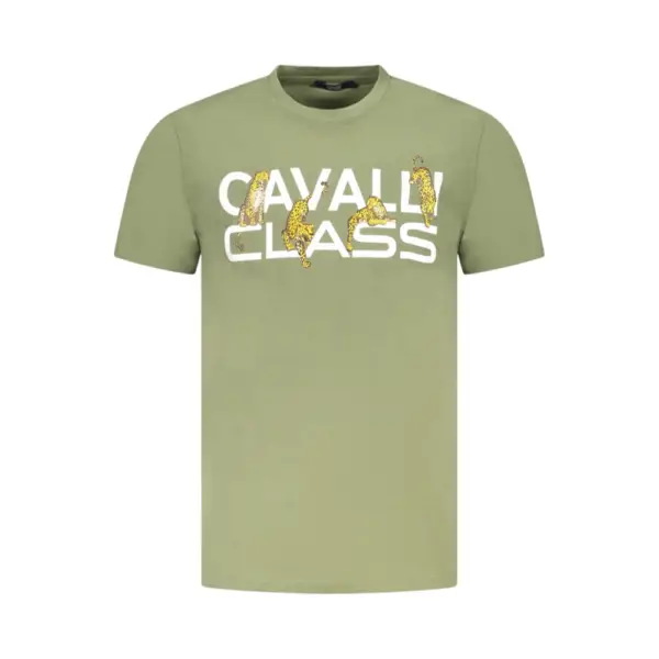 Cavalli Class - Ανδρική Μπλούζα T-Shirt Κοντομάνικη Regular Fit TXT60MJD060-04050 Λαδί