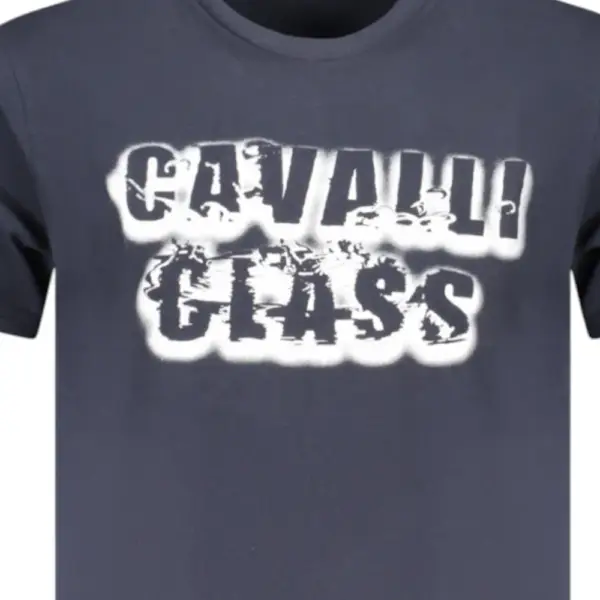Cavalli Class - Ανδρική Μπλούζα T-Shirt Κοντομάνικη Regular Fit TXT61CJD060-04502 Μπλε TXT61CJD060-04502