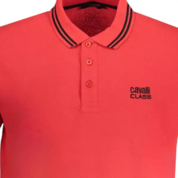 Cavalli Class - Ανδρική Μπλούζα Κοντομάνικη Polo Πικέ QXT64YKB002-02000 Κόκκινο QXT64YKB002-02000