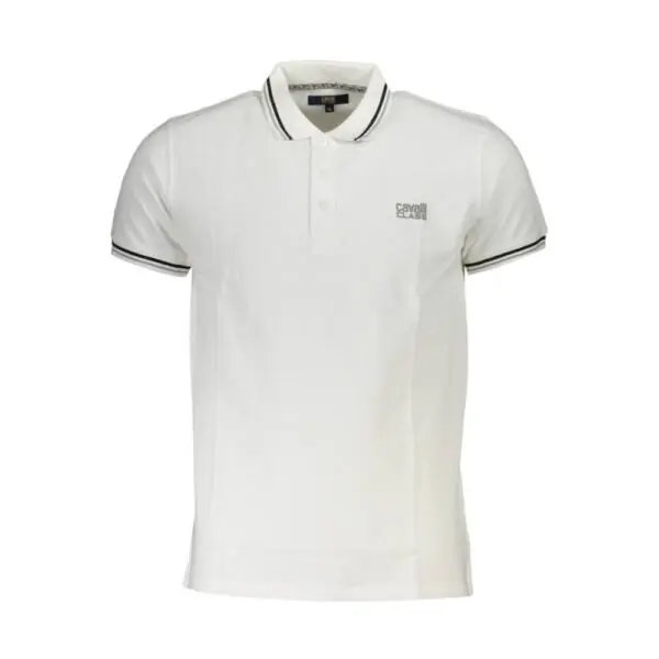 Cavalli Class - Ανδρικό Polo T-shirt QXT64TKB002-00053 Λευκό QXT64TKB002-00053