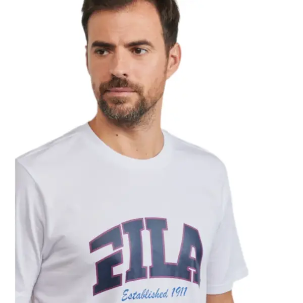 Fila - Ανδρικό T-shirt Lanaken Regular Fit FAM0882-10001 Λευκό FAM0882-10001